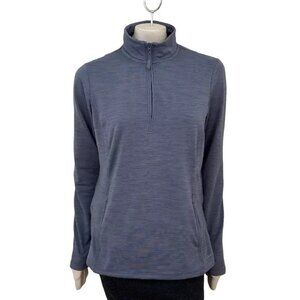 EDDIE BAUER 1/4 Zip Pullover in Lavender Space Dye - Pockets Thumbholes SZ L